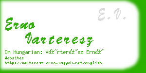 erno varteresz business card